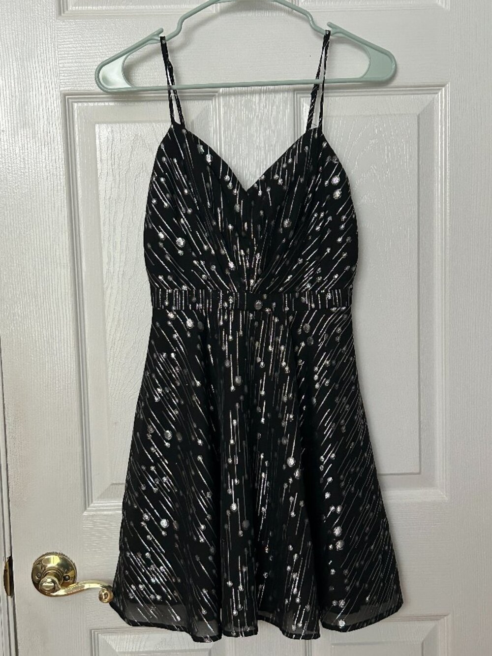 Trixxi Black and Silver Shimmery Party Dress Junior's Size 1 Y2K New Year's Glam - Picture 2 of 15